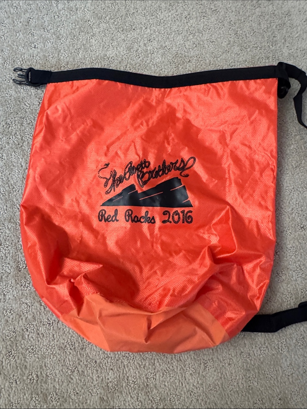 The Avett Brothers Red Rocks 2016 Drawstring Backpack - Orange boat bag